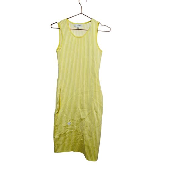 JASON WU Women's Light Yellow Ribbed Knit Sleeveless Form-Fitting Dress Size XS - Picture 4 of 16